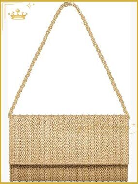 Straw Clutch Crossbody Bag Envelope Purse Raffia Handbag Summer Beach Travel